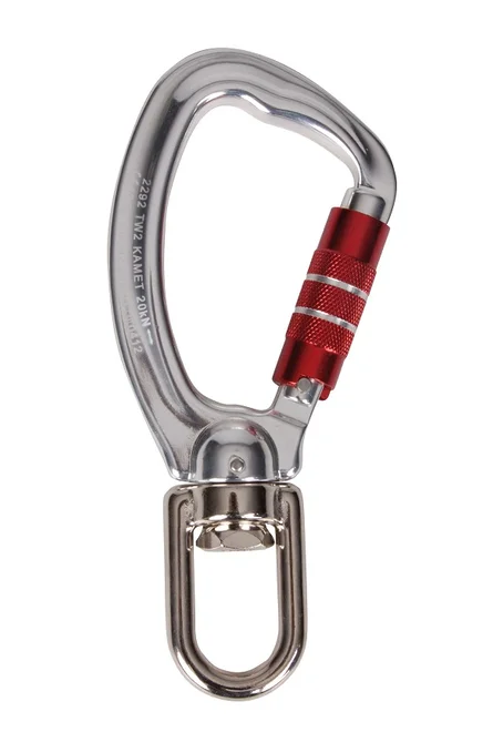 Twistlock-Wirbel-Karabiner (Al./St.) 2.000 daN - silber/rot | A